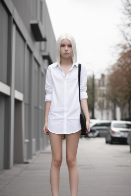 Polish teenager girl with  white hair