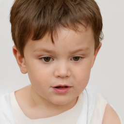 Neutral white child male with short  brown hair and brown eyes