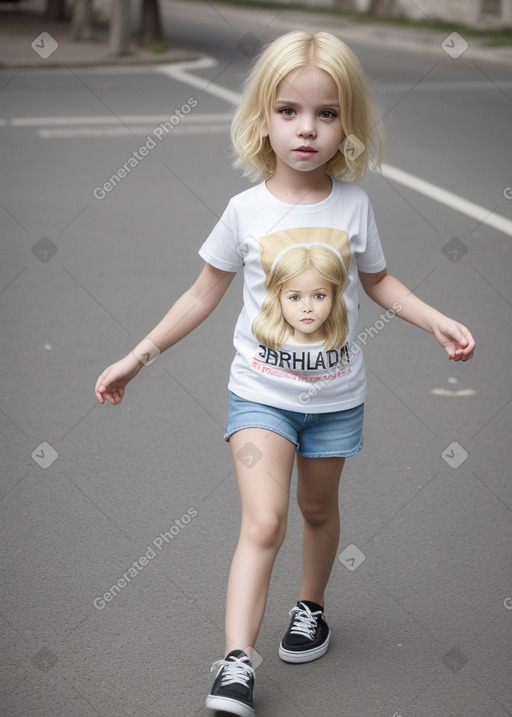 Macedonian child female with  blonde hair