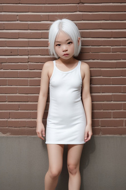 Taiwanese infant girl with  white hair