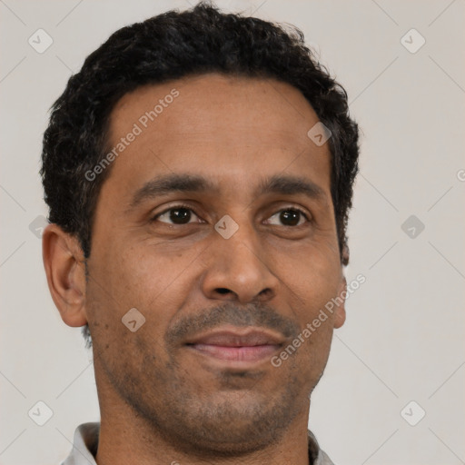 Neutral latino young-adult male with short  brown hair and brown eyes