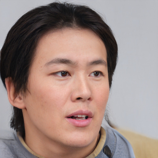 Neutral white adult male with short  brown hair and brown eyes