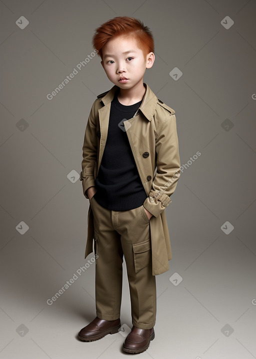 Vietnamese child male with  ginger hair