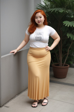 Singaporean adult female with  ginger hair