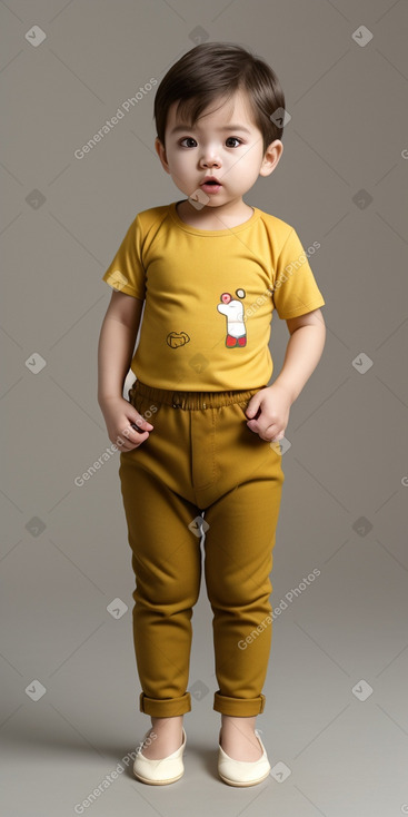 South korean infant boy with  brown hair