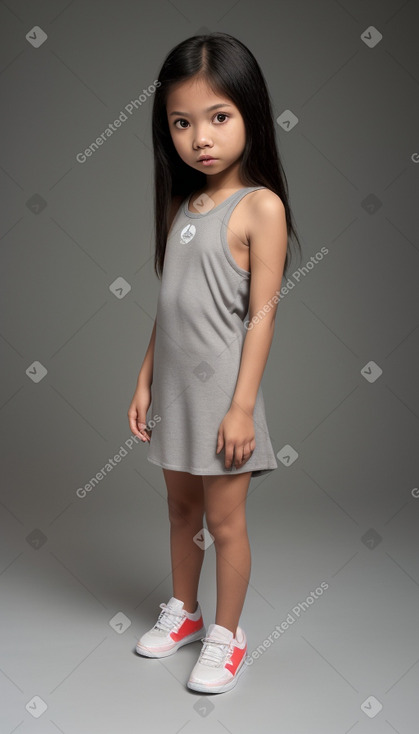 Filipino child girl with  gray hair