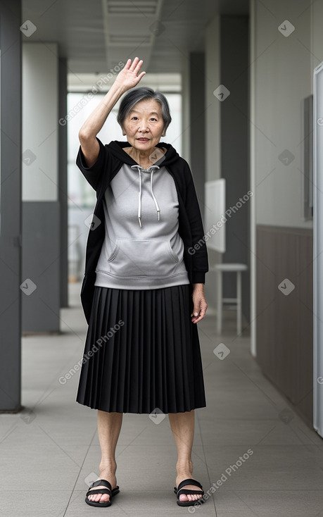 Taiwanese elderly female with  black hair