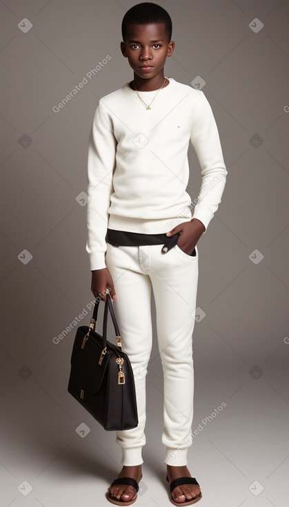 African teenager boy with  white hair