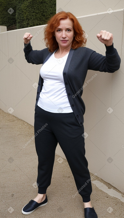 Greek middle-aged female with  ginger hair