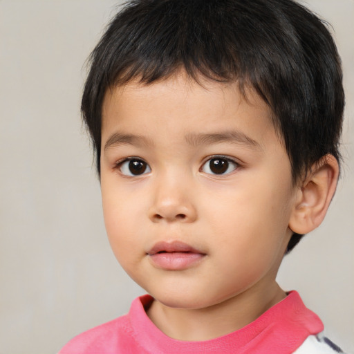 Neutral white child male with short  brown hair and brown eyes