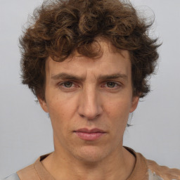 Neutral white adult male with short  brown hair and brown eyes