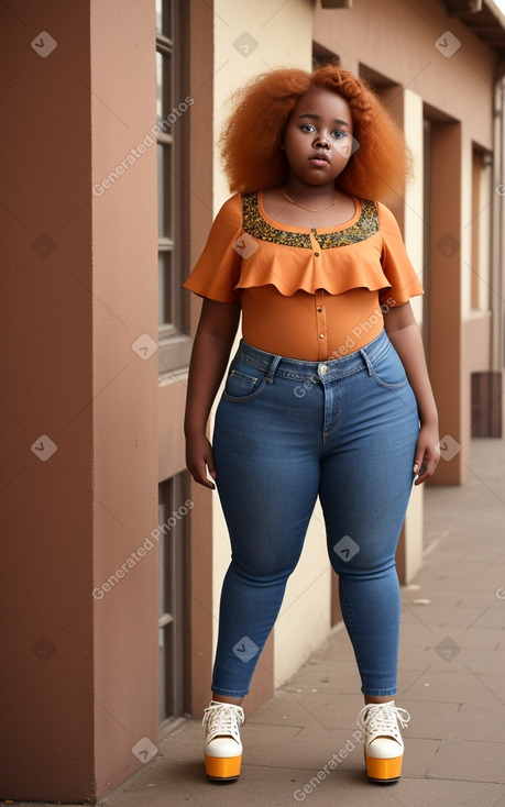 African teenager girl with  ginger hair