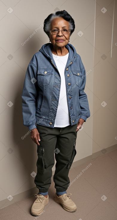 African american elderly female with  black hair