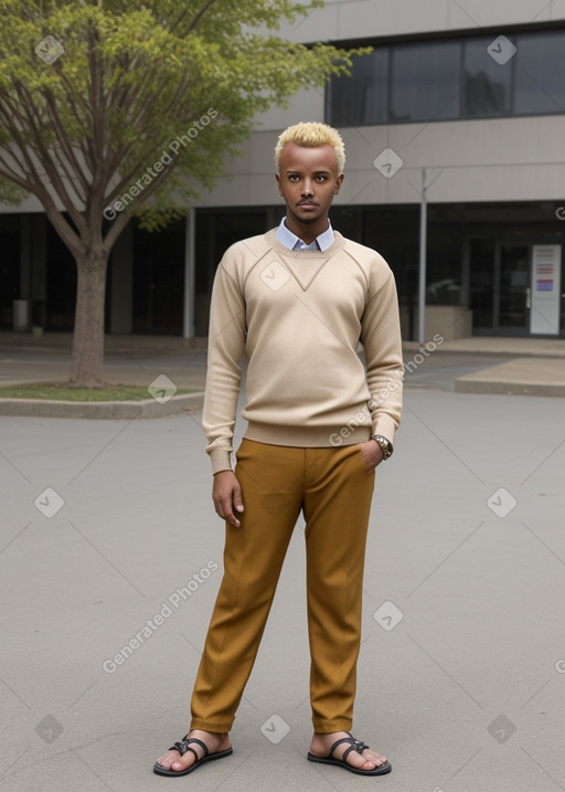 Ethiopian adult male with  blonde hair