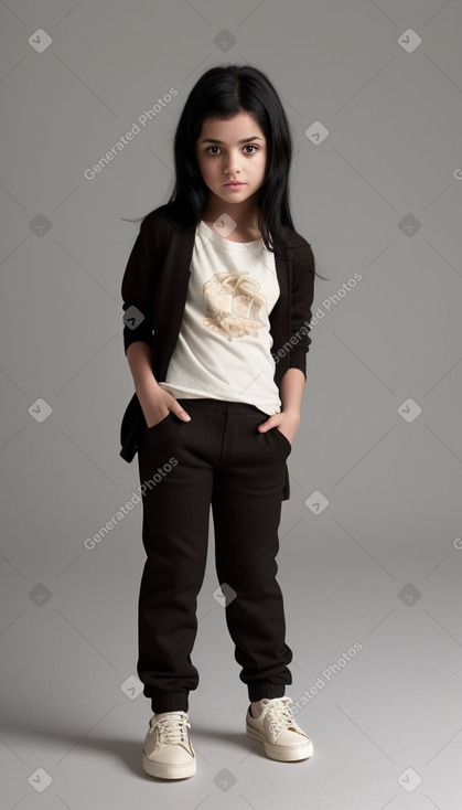 French child female with  black hair