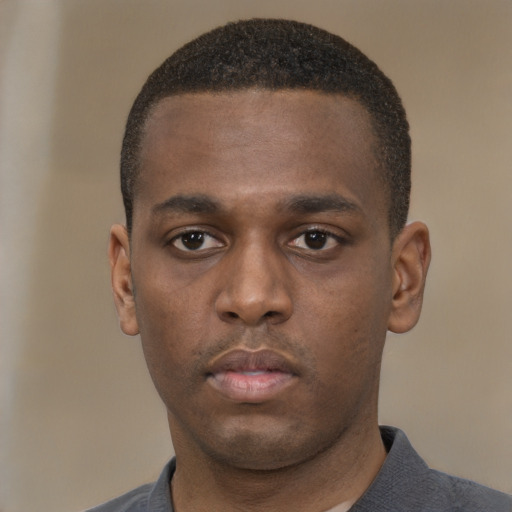 Neutral latino young-adult male with short  brown hair and brown eyes