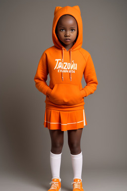 Tanzanian child girl with  brown hair