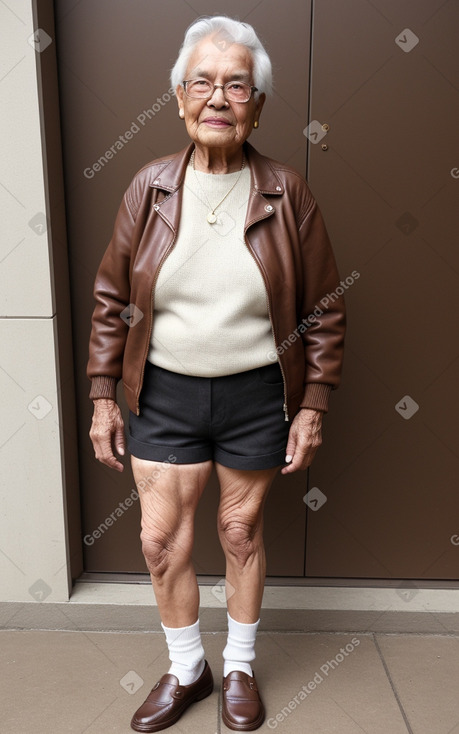 Elderly non-binary with  brown hair