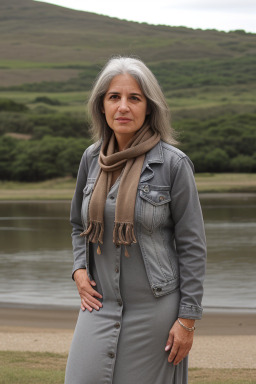 Uruguayan 45 years female with  gray hair