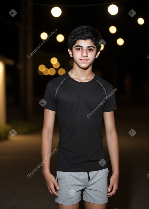 Iranian teenager boy with  black hair