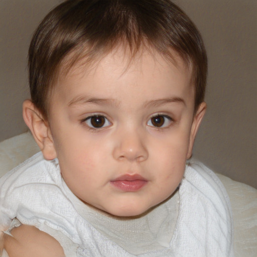 Neutral white child male with short  brown hair and brown eyes