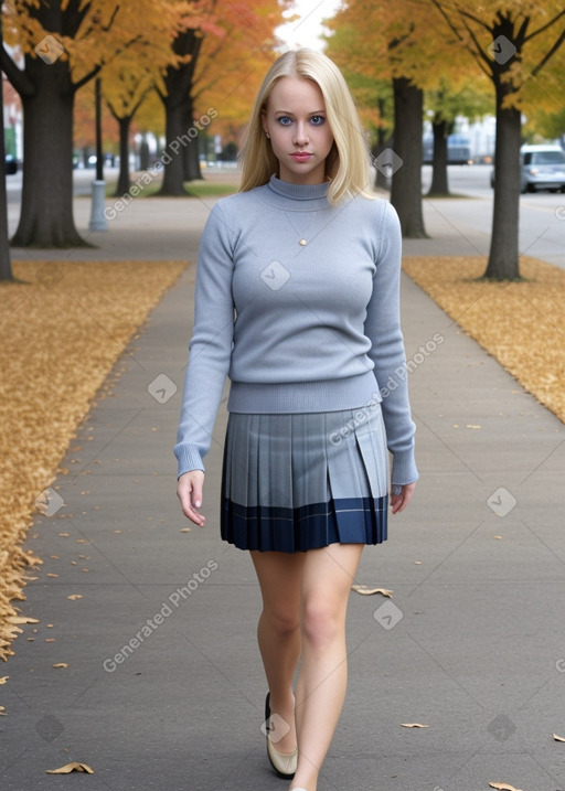 Caucasian adult female with  blonde hair