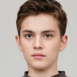 Neutral white child male with short  brown hair and brown eyes