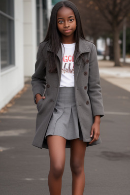 Teenager girl with  gray hair