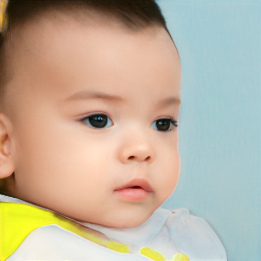 Neutral white child female with short  brown hair and brown eyes