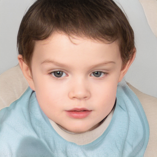 Neutral white child male with short  brown hair and brown eyes