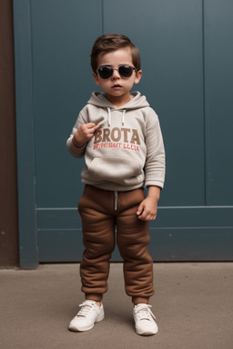 Costa rican infant boy with  brown hair