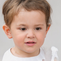 Neutral white child male with short  brown hair and brown eyes