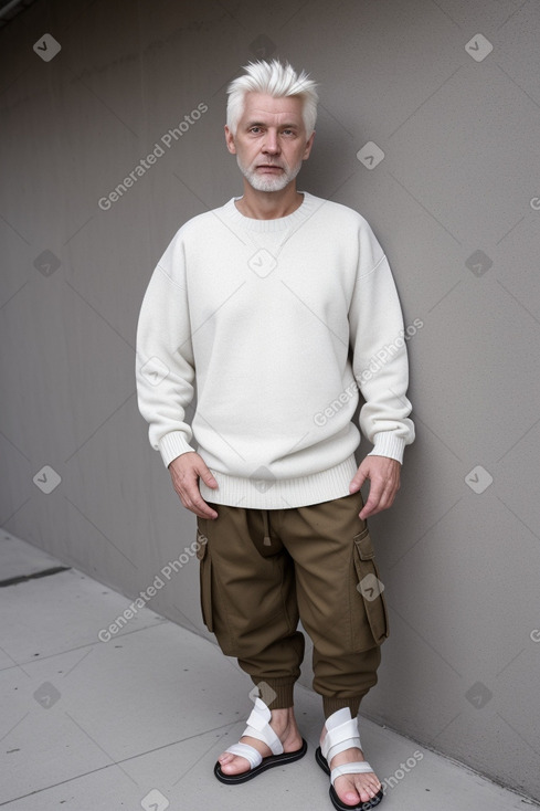 Latvian 45 years male with  white hair