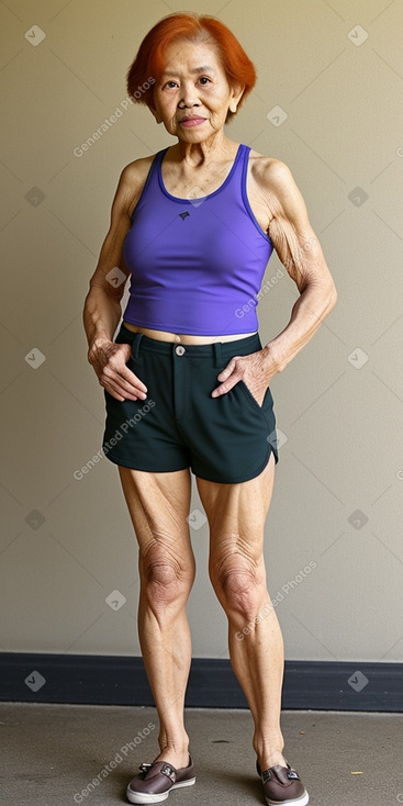 Filipino elderly female with  ginger hair