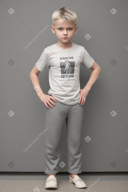 Lithuanian child boy with  gray hair