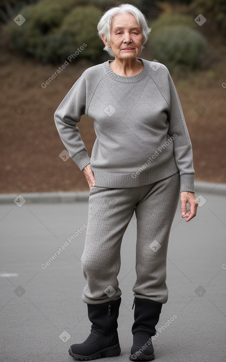 New zealand elderly female with  gray hair