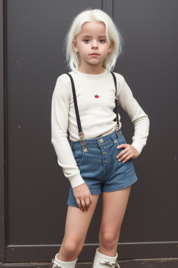 Italian child girl with  white hair