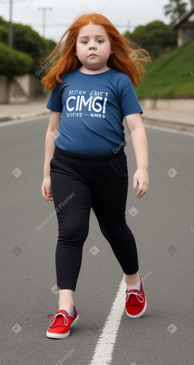 Chilean child girl with  ginger hair