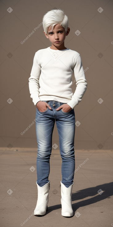 Moroccan child boy with  white hair