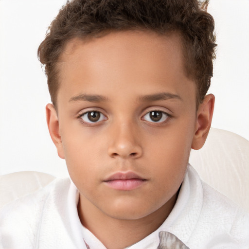 Neutral white child male with short  brown hair and brown eyes