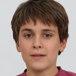 Neutral white child male with short  brown hair and brown eyes