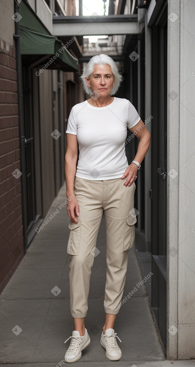 Costa rican middle-aged female with  white hair