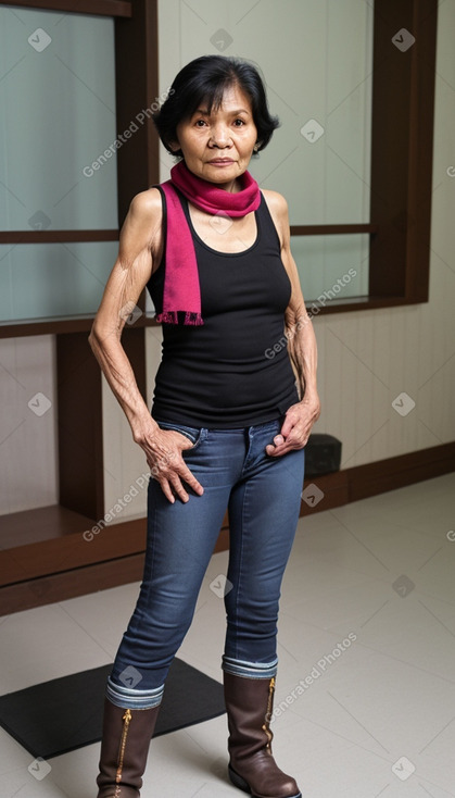 Indonesian elderly female with  black hair