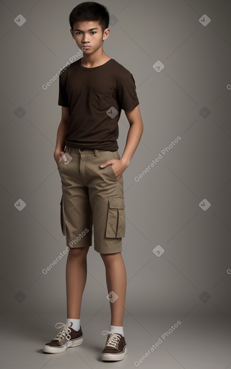 Thai teenager boy with  brown hair