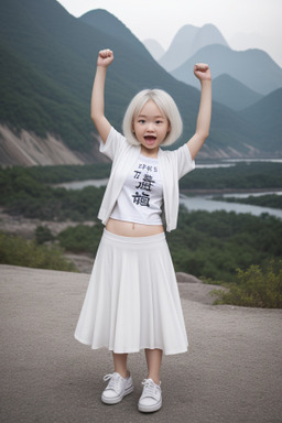 Taiwanese infant girl with  white hair