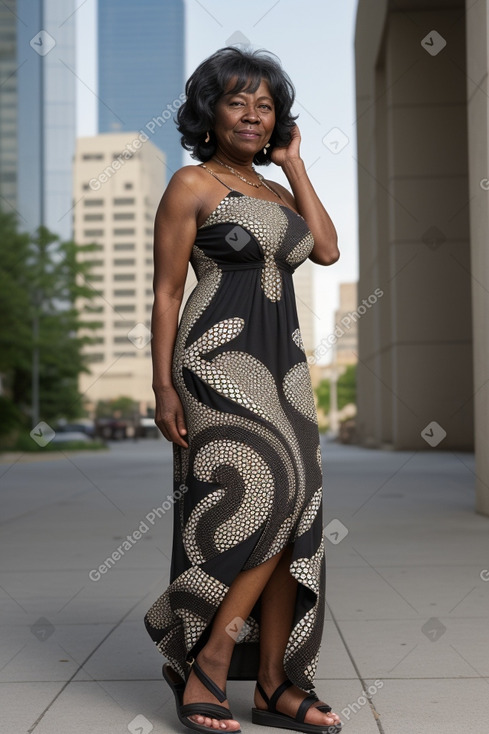 African american elderly female with  black hair