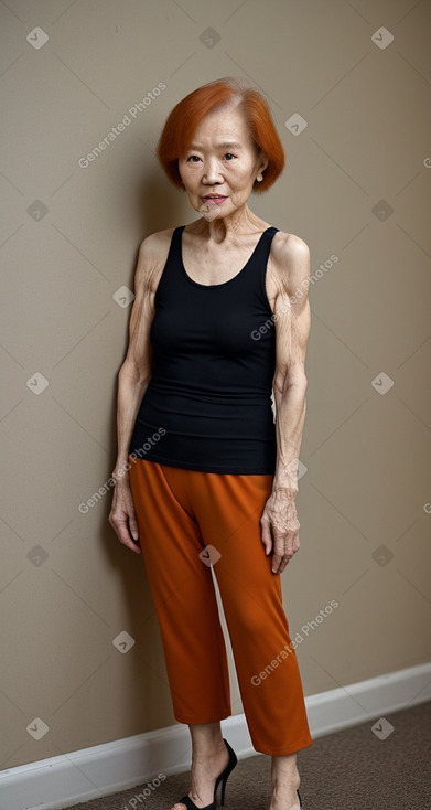 Taiwanese elderly female with  ginger hair