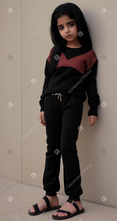 Bahraini child female with  black hair