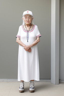 Korean elderly female with  white hair