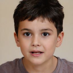 Neutral white child male with short  brown hair and brown eyes